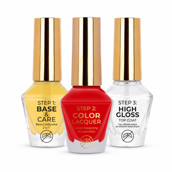 MollyNails Vinyl Effect System 3-STEP Essentials Set – Fire Red