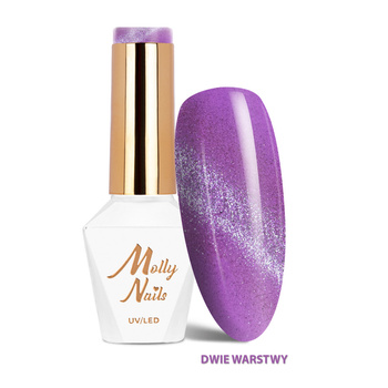 Lakier hybrydowy LED/UV Gel Polish Cat Eye Crystal Water Nr 263 Plum Molly Nails HEMA/Di-HEMA Free 8g