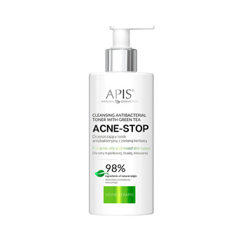 Tonik oczyszczający do twarzy antybakteryjny z zieloną herbatą ACNE-STOP Home Terapis Apis 300 ml