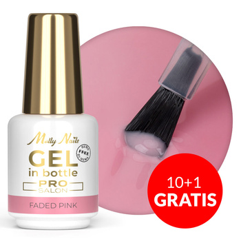 10 + 1 gratuit Gel de construction en flacon avec pinceau Gel in Bottle Molly Nails Pro Salon Faded Pink sans HEMA/Di-HEMA 15 g