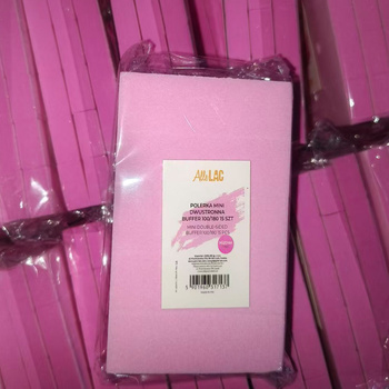 Polerka mini dwustronna Buffer 100/180 AlleLac różowa 15 szt