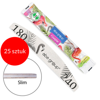 25sztuk Pilnik do paznokci Bezpieczny Pakiet Slim łódka półksiężyc 180/240 Aba Group