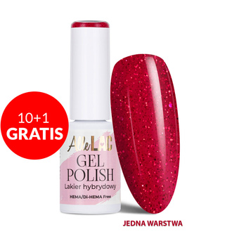 10+1gratis Lakier hybrydowy LED/UV Gel Polish Reds R15 Fiery Sparkle AlleLac HEMA/Di-HEMA Free 6g