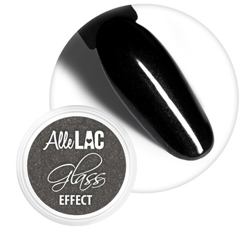 Pyłek lustrzany efekt do zdobień paznokci Glass Effect AlleLac Black Nr 12