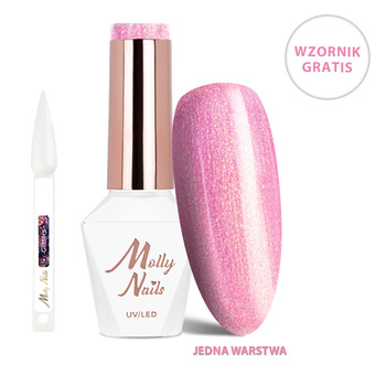 Lakier hybrydowy LED/UV Gel Polish La Vie en Rouge Nr 328 Angel's Sparkle MollyNails HEMA/Di-HEMA Free 8g+ Wzornik Glitters GRATIS