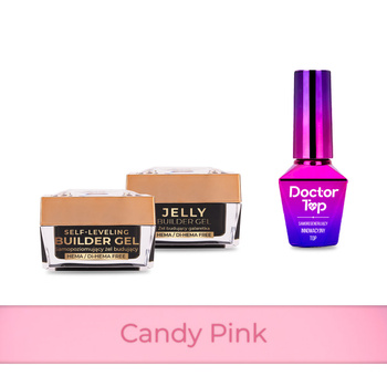 PRO MATCH SYSTEM 2+1 Candy Pink: 2x żele 15g: Jelly&SelfLeveling+Doctor Top 10g GRATIS