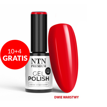 10+4gratis Lakier hybrydowy LED/UV Gel Polish Reds Nr 553 Limited Edition NTN Premium HEMA/Di-HEMA Free 5g