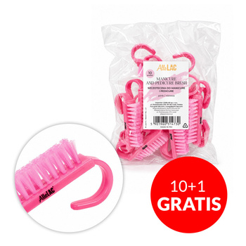 10+1gratis Szczoteczka do manicure i pyłu mała AlleLac różowa 10szt