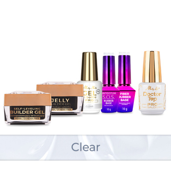 PRO MATCH SYSTEM 5+1 Clear: 3x żele: Jelly&SelfLeveling&Gel in bottle+2 Bazy+Doctor Top 15g GRATIS