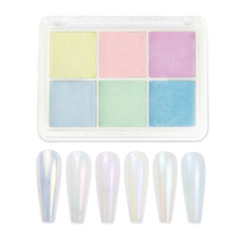 Pyłek do paznokci efekt lustra kasetka 6 kolorów Molly Nails Nr 8