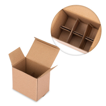 Karton fasonowy ochronny do kosmetyków z kratownicą na 6 butelek brązowy