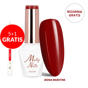 5+1gratis Lakier hybrydowy LED/UV Gel Polish La Vie en Rouge Nr 321 Midnight Secret MollyNails HEMA/Di-HEMA Free 8g+ Wzornik Reds GRATIS