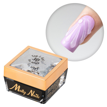 TOP & GEL NO WIPE 3D MollyNails do zdobień i efektów HEMA/Di-HEMA Free 15 g