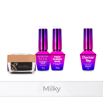 PRO MATCH SYSTEM 3+1 Milky: żel 15g: SelfLeveling+2x Baza+Doctor Top 10g GRATIS