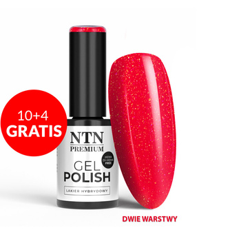 10+4gratis Lakier hybrydowy LED/UV Gel Polish Reds Nr 568 Limited Edition NTN Premium HEMA/Di-HEMA Free 5g