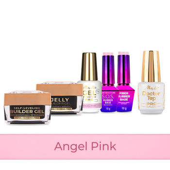 PRO MATCH SYSTEM 5+1 Angel Pink: 3x żele: Jelly&SelfLeveling&Gel in bottle+2 Bazy+Doctor Top 15g GRATIS