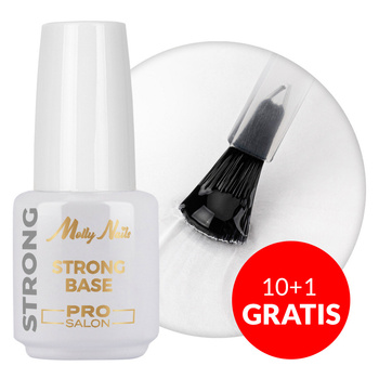 10+1gratis Baza hybrydowa Strong Base Pro Salon Molly Nails HEMA/Di-HEMA Free 15g