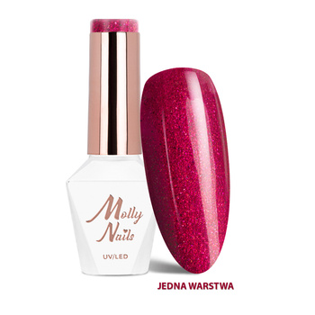 Lakier hybrydowy LED/UV Gel Polish La Vie en Rouge Nr 324 Shimmering Lips MollyNails HEMA/Di-HEMA Free 8g