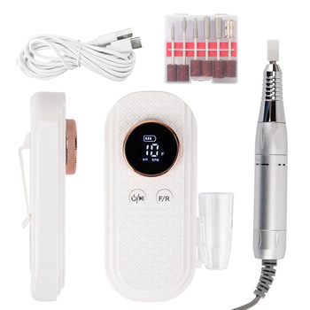 Frezarka do paznokci 50W No Name do manicure pedicure biała 111 35 000 obrotów 3m długości kabla