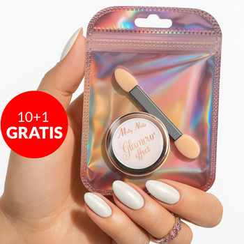 10+1gratis Pyłek do paznokci Glamour effect Molly Nails z pacynką Nr 1 1g