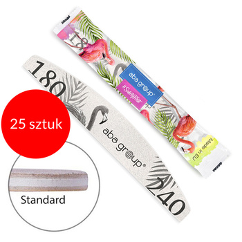 25sztuk Pilnik do paznokci Bezpieczny Pakiet Standard łódka półksiężyc 180/240 Aba Group