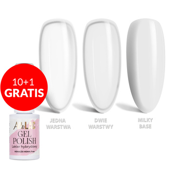 10+1gratis Lakier hybrydowy LED/UV Gel Polish Whites W8 Milky White AlleLac HEMA/Di-HEMA Free 6g