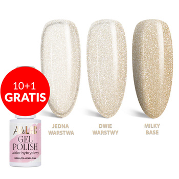 10+1gratis Lakier hybrydowy LED/UV Gel Polish Nudes N25 Golden Nude AlleLac HEMA/Di-HEMA Free 6g