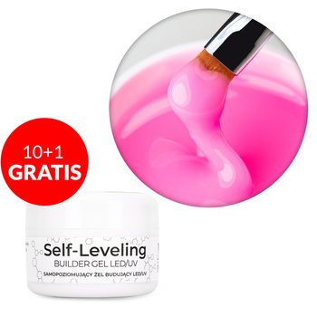 10+1gratis Budujący żel samopoziomujący twardy średniogęsty builder gel self leveling NTN Premium Pink HEMA/Di-HEMA Free 15 g
