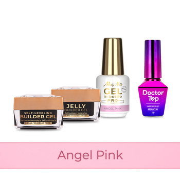 PRO MATCH SYSTEM 3+1 Angel Pink: 3x żele 15g: Jelly&SelfLeveling&Gel in bottle+Doctor Top 10g GRATIS