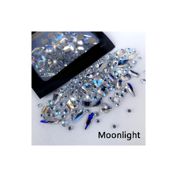 Ozdoby do paznokci MollyNails cyrkonie moonlight mix 150 szt