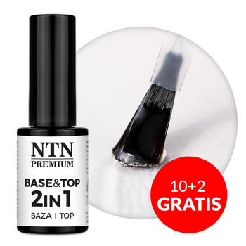 10+2gratis Baza Top 2w1 Base&Top Limited Edition twarda samopoziomująca NTN Premium Clear 7g