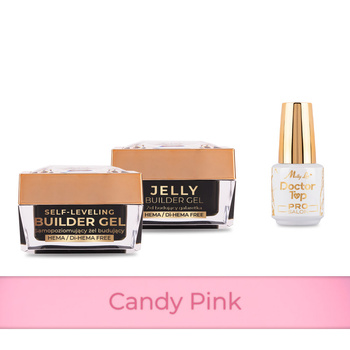 PRO MATCH SYSTEM 2+1 Candy Pink: 2x żele 50g: Jelly&SelfLeveling+Doctor Top 15g GRATIS