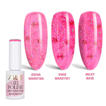 Lakier hybrydowy LED/UV Gel Polish Pinks PI35 Candy Stars AlleLac HEMA/Di-HEMA Free 6g
