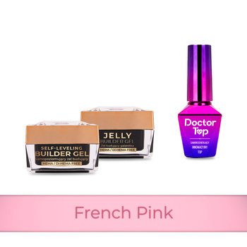 PRO MATCH SYSTEM 2+1 French Pink: 2x żele 15g: Jelly&SelfLeveling+Doctor Top 10g GRATIS