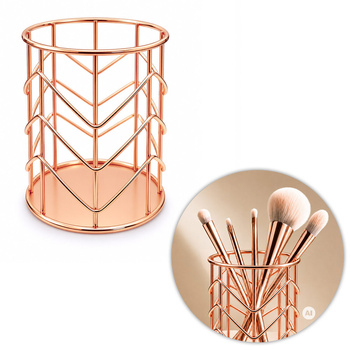 Stojak organizer pojemnik na pędzelki rose gold Nr 1