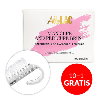 10+1gratis Szczoteczka do manicure i pyłu mała AlleLac przezroczysta 100szt