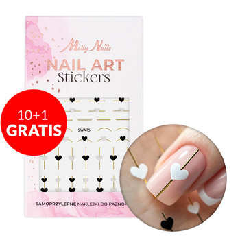 10+1gratis Naklejki do paznokci samoprzylepne serduszka SWA75 Molly Nails
