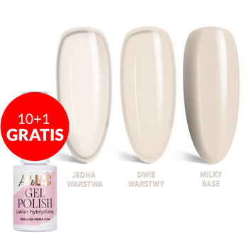 10+1gratis Lakier hybrydowy LED/UV Gel Polish Nudes N21 Vanilla Nude AlleLac HEMA/Di-HEMA Free 6g