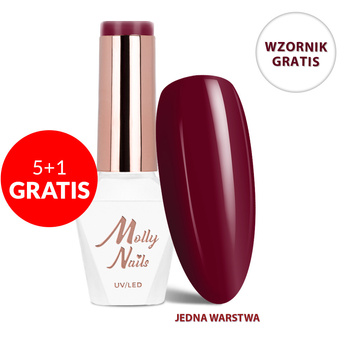 5+1gratis Lakier hybrydowy LED/UV Gel Polish The Trend Edit Nr 302 Cherry Bomb MollyNails HEMA/Di-HEMA Free 8g+ Wzornik Reds GRATIS
