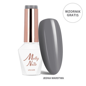 Lakier hybrydowy LED/UV Gel Polish The Trend Edit Nr 307 Steel MollyNails HEMA/Di-HEMA Free 8g+ Wzornik Blacks GRATIS