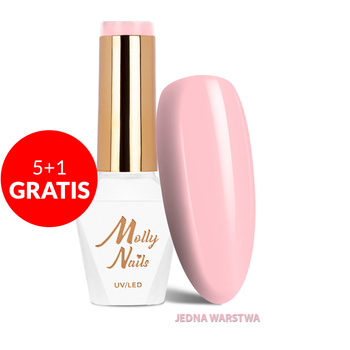 5+1gratis Lakier hybrydowy LED/UV Gel Polish Business Class Nr 313 Rose Cashmere MollyNails HEMA/Di-HEMA Free 8g