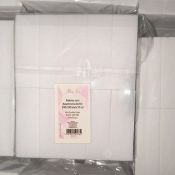 Polerka mini dwustronna Buffer 100/180 MollyNails biała 50 szt