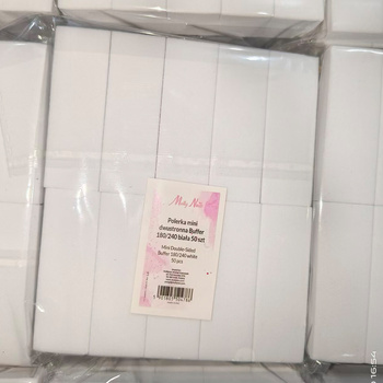 Polerka mini dwustronna Buffer 180/240 MollyNails biała 50 szt