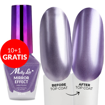 10+1gratis Lakier klasyczny MollyLac Mirror efekt lustrzany/metaliczny Nr 04 10 ml