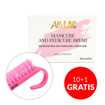 10+1gratis Szczoteczka do manicure i pyłu mała AlleLac różowa 50szt