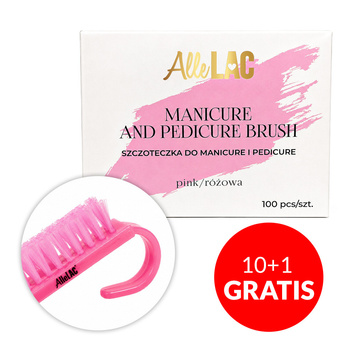 10+1gratis Szczoteczka do manicure i pyłu mała AlleLac różowa 100szt