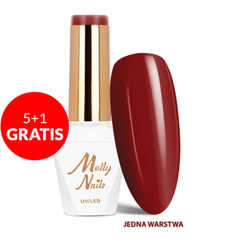 5+1gratis Lakier hybrydowy LED/UV Gel Polish The Trend Edit Nr 301 Burgundy Edit MollyNails HEMA/Di-HEMA Free 8g