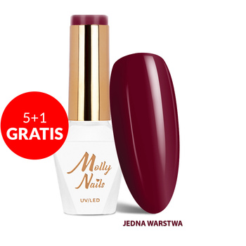 5+1gratis Lakier hybrydowy LED/UV Gel Polish The Trend Edit Nr 302 Cherry Bomb MollyNails HEMA/Di-HEMA Free 8g