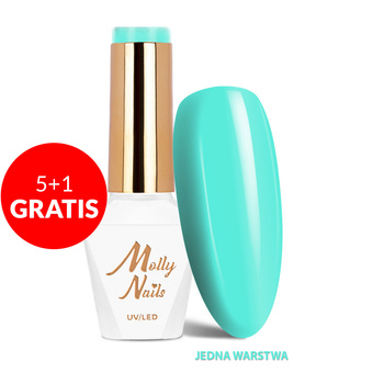 5+1gratis Lakier hybrydowy LED/UV Gel Polish Sorbet Nr 292 Aqua Pastel Molly Nails HEMA/Di-HEMA Free 8g