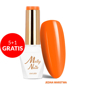 5+1gratis Lakier hybrydowy LED/UV Gel Polish Vivid Vibes Nr 283 Hot Mango Molly Nails HEMA/Di-HEMA Free 8g